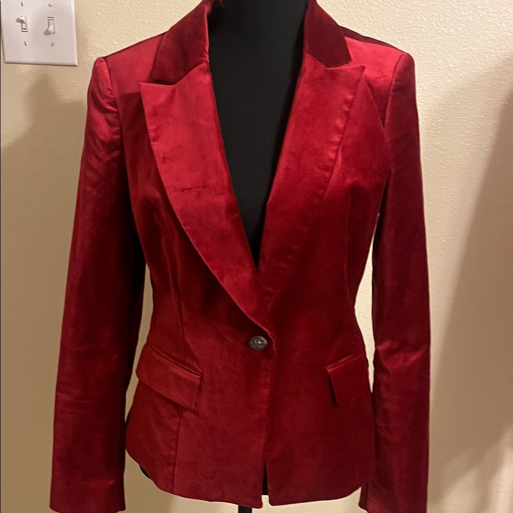 White House Black Market Rich Red Blazer